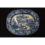 19th century meat dish depicting a scene with fishermen and nets: thought to be made by Myer and