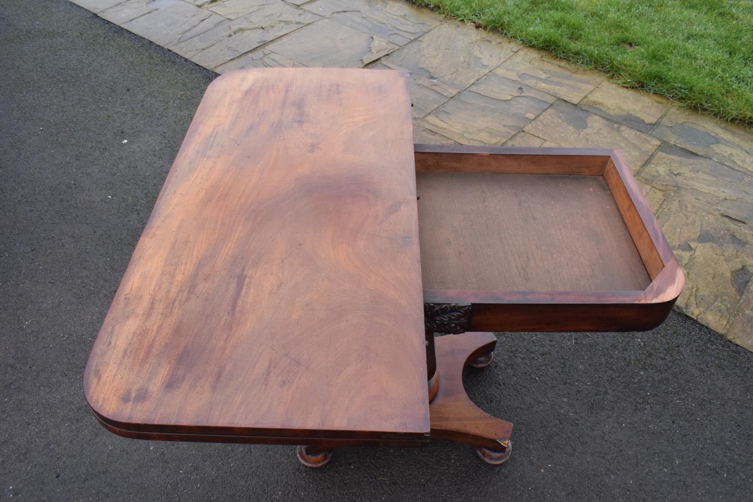 Late Victorian rosewood fold-over games table. The piece functions well and folds/ slides well. - Image 4 of 12