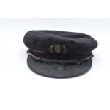 An Edwardian Naval cap (pre-World War 1) The cap has been ripped on the top and is a bit tatty but