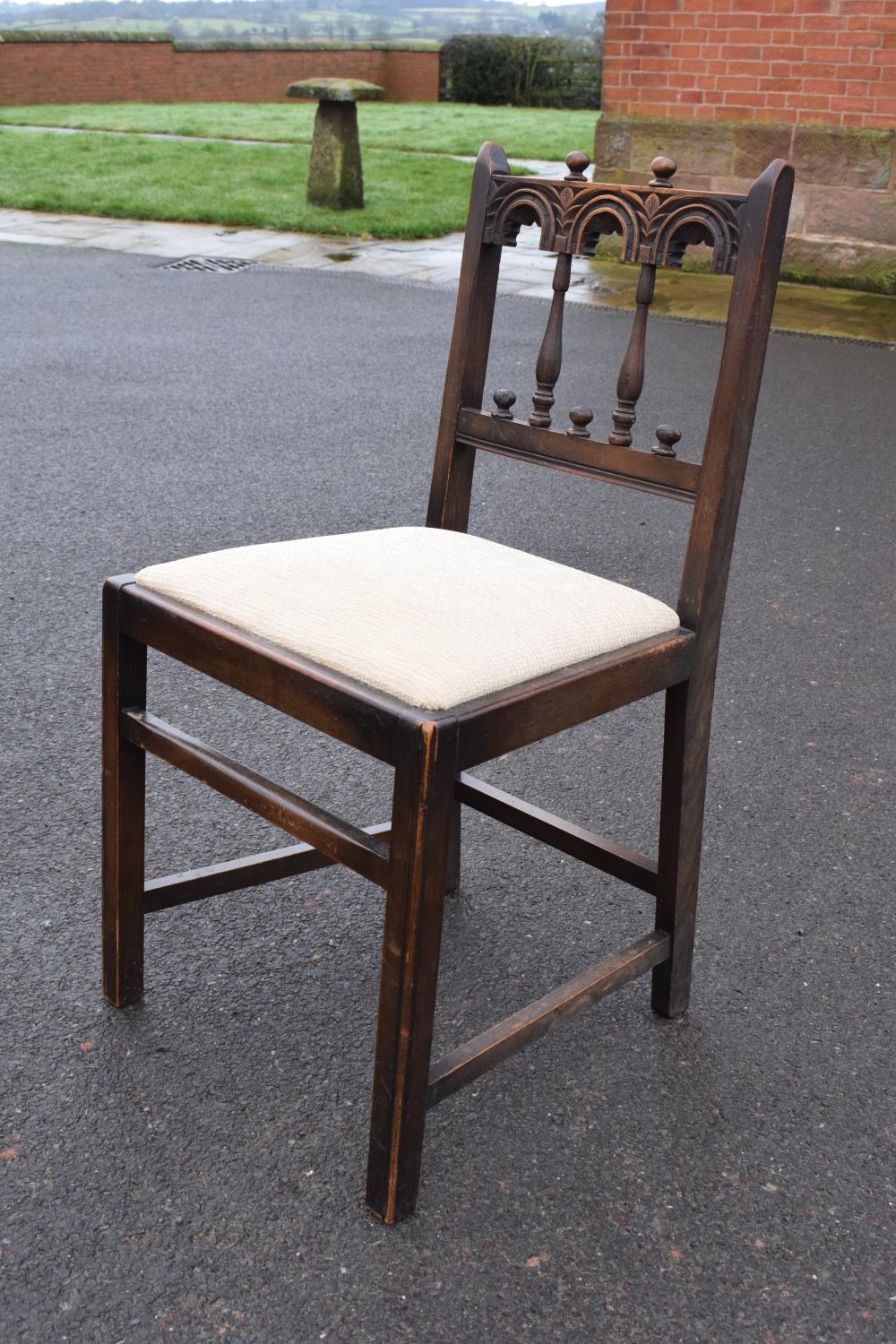 Ercol elm dining table together with 6 matching chairs in a colonial style. Generally in good - Image 4 of 10