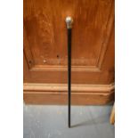 Silver topped walking cane London 1920. Stick is slightly warped. 86cm long