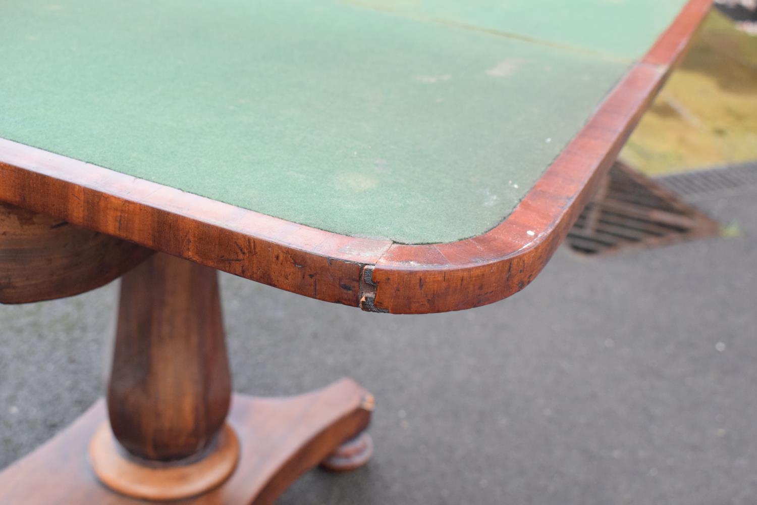 Late Victorian rosewood fold-over games table. The piece functions well and folds/ slides well. - Image 11 of 12