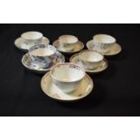 A collection of 19th century tea cups and saucers made by various English potter mainly in the style