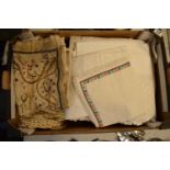 A collection of 19th and 20th century linen and table cloths