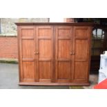 Late Victorian double fronted pitch pine linen/ housekeepers cupboard. The item is in good solid,