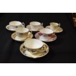 A collection of 19th century tea cups and saucers made by various English potter mainly in the style