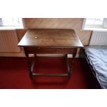 Victorian oak lowboy with a single draw. The piece is a good example however does have wear and tear