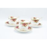 Royal Albert Old Country Roses breakfast cups and saucers (3 duos) All in good condition without any