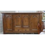 Very Large Quality Oak Television Cupboard / Side Board. In good condition however very dusty and