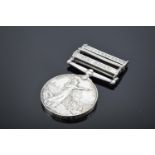 Queen Victoria silver campaign medal with bars: Sgt A Davis, E Kent Reg