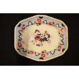 19th century Fancy Stone China large floral meat dish. Cracked and broken with surface scratches and
