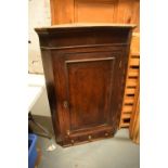 Georgian oak corner cupboard with 3 drawers. A light weight example with age related wear. In good