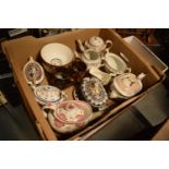 19th century English pottery to include teapots, bowls, tureens etc (mostly a/f) Mostly a/f no