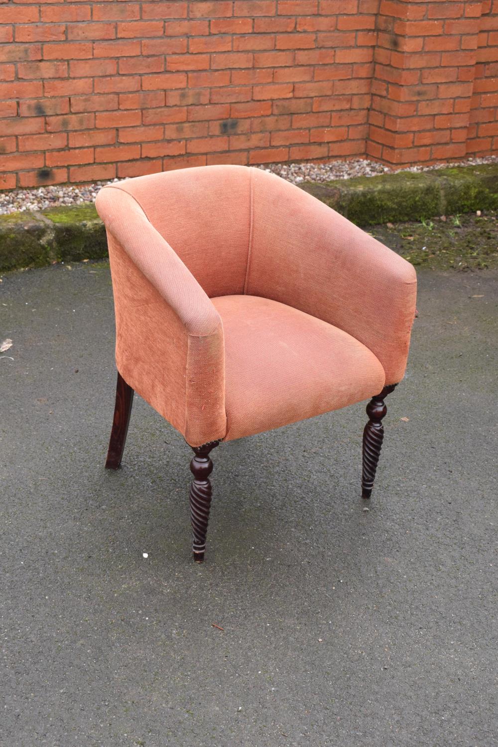 Victorian upholstered mahogany parlour chair