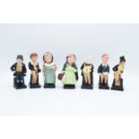 Royal Doulton miniature Dickens figures to include: Bill Sikes, Dick Swiveller, David Copperfield,