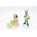 Royal Doulton Bunnykins figures Mermaid DB263 and Ice Hockey DB282 (2) All in good condition without