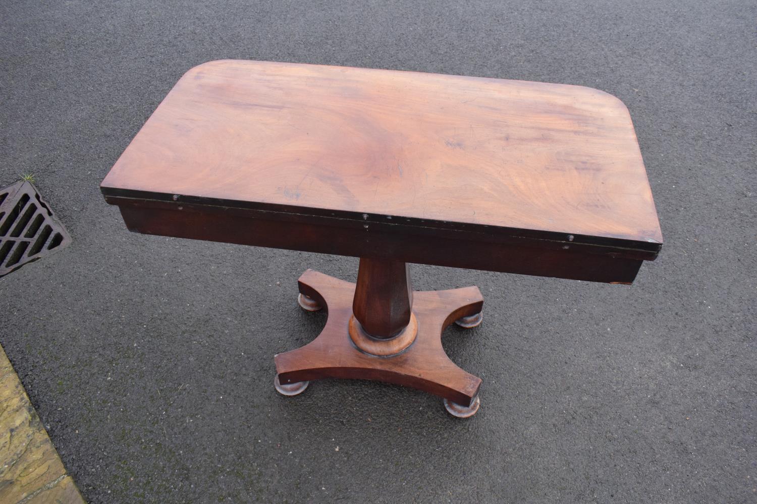 Late Victorian rosewood fold-over games table. The piece functions well and folds/ slides well. - Image 3 of 12