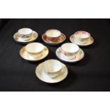 A collection of 19th century tea cups and saucers made by various English potter mainly in the style
