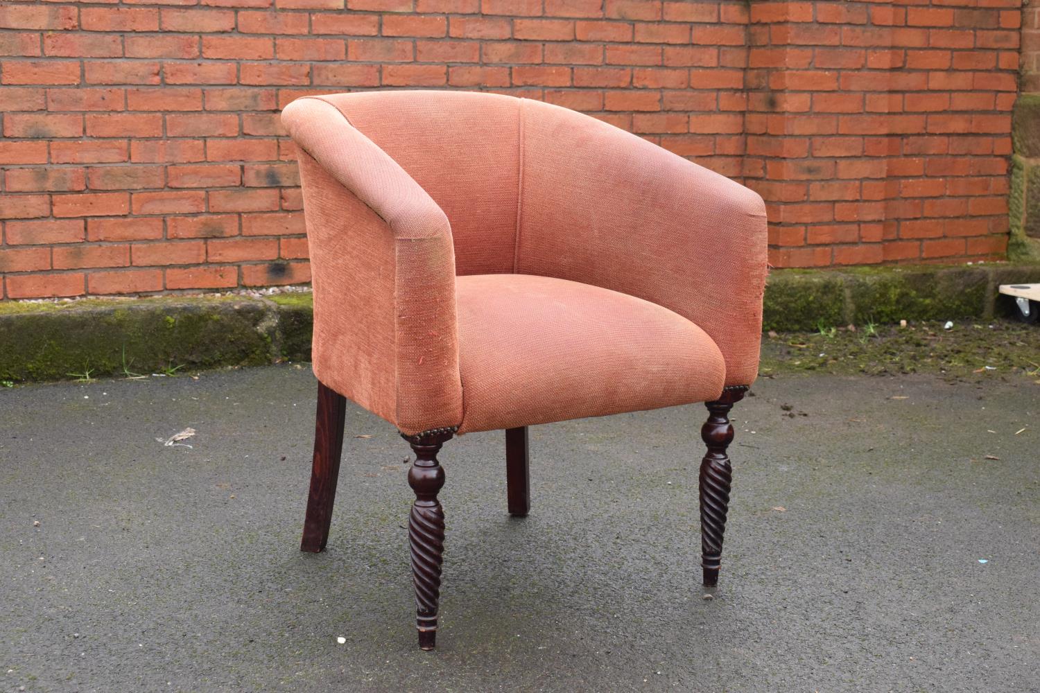 Victorian upholstered mahogany parlour chair - Image 2 of 8