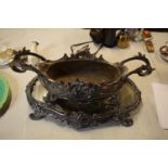 Large quality silver plate table centrepiece/ planter in an Art Nouveau style. In good condition but