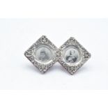 Miniature Hallmarked silver double photo frame Chester 1900