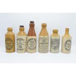 A collection of ginger beer bottles to include Thomas Hoyes, Flockheart, West Macott, Boots,