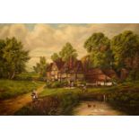 An oil on canvas depicting a Victorian country scene near Ramsgate, Kent, signed F. Aldred 1920.