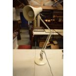 Mid 20th century white anglepoise lamp in untouched condition. There is some tape in some places.