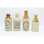 A collection of stoneware bottles to include Bullard and Son, Facet, Cook Chemists and Bewick