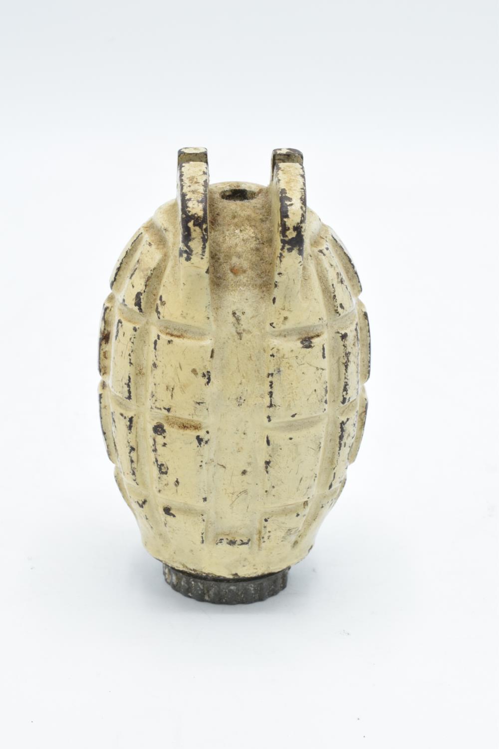 Mid-late 20th century Mills bomb Number 36 hand grenade, inept and FFE. The grenade has been drilled - Image 2 of 7