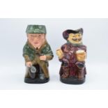Large Royal Doulton Toby jugs Falstaff and Sherlock Holmes D6661. In good condition without any