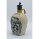 Silver topped stoneware flagon 'Auld Lang Syne' from Glasgow. The stopper isn't marked as silver and