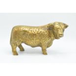 20th century cast brass butcher's shop model of a Hereford bull. Solid brass, approx 4kg heavy. 25 x