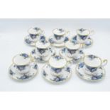 Royal Albert 8 coffee cups and saucers in the Moonlight Rose design (16) In good condition with no
