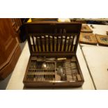 Cased Mappin and Webb nickel silver cutlery canteen (approx 45 pieces). There are a few bits of