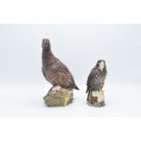 Royal Doulton buzzard whiskey decanter and The Famous Grouse decanter (2) In good condition