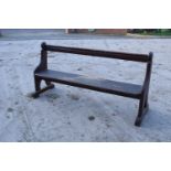 19th century wooden church pew with back rest. In good structural condition with signs of wear and