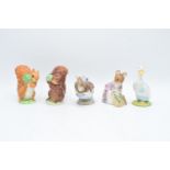 Beswick Beatrix Potter figures to include mr Drake Puddle-duck, Hunca Munca sweeping, Appley