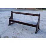 19th century wooden church pew with back rest and a bible/ hymn book rest. In good structural