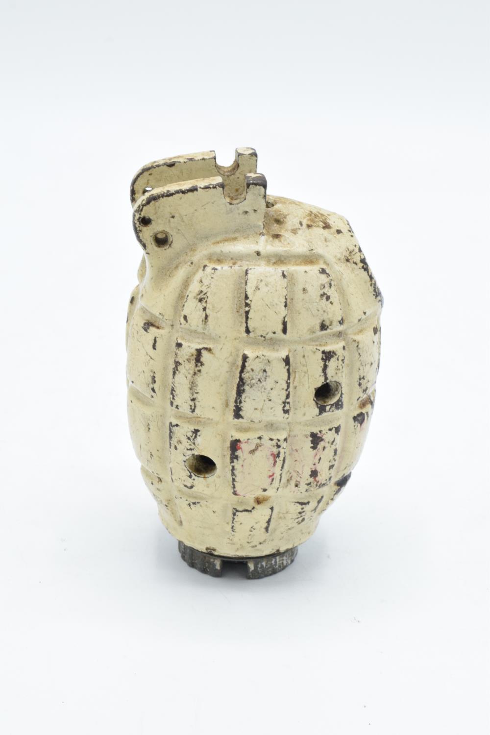 Mid-late 20th century Mills bomb Number 36 hand grenade, inept and FFE. The grenade has been drilled - Image 3 of 7