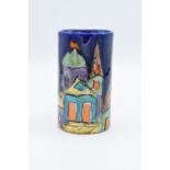 Schiavon Ware pottery vase with architectural scenes. There are some light scratches apparent,