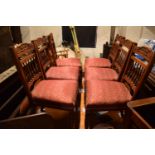 A matching set of 6 Edwardian mahogany dining chairs. 89cm tall