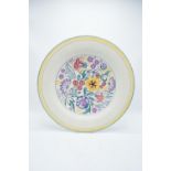 Large Poole Pottery floral charger, 39cm diameter. In good condition with no obvious damage or