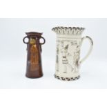 Royal Doulton Kingsware Monk in the Cellar and Egyptian series ware vase (2). Monks vase a/f,