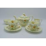 Crown Staffordshire tea for two set in a floral design. In good condition with no obvious damage