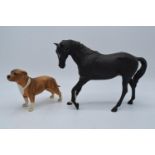 Beswick Black Beauty together with Staffordshire Bull Terrier 3060 (2). In good condition with no