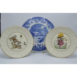 Spode Winter's Eve cake plate together a pair of Royal Albert children's plates (3). In good