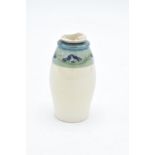 Macintyre of Burslem small pottery vase with threaded rim. Impact damage to top. 7.5cm tall.