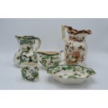 A collection of Masons to include a Chartreuse jug, creamer, tray and a small vase together with a