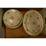 A collection of Shelley Posie Spray 12576 dinner ware to include 2 lidded tureens, 2 platters, one